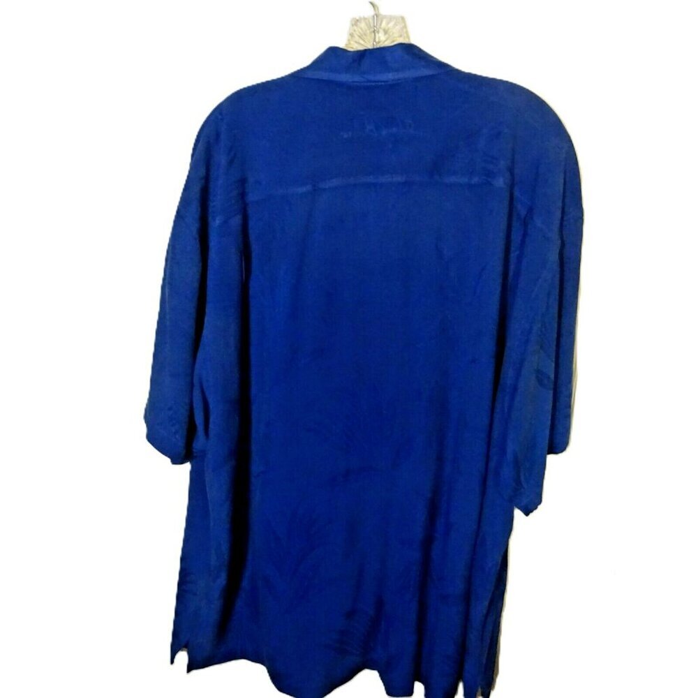 Tommy Bahama 100% Silk XXL Blue Aloha Short Sleeve EUC - Picture 6 of 6